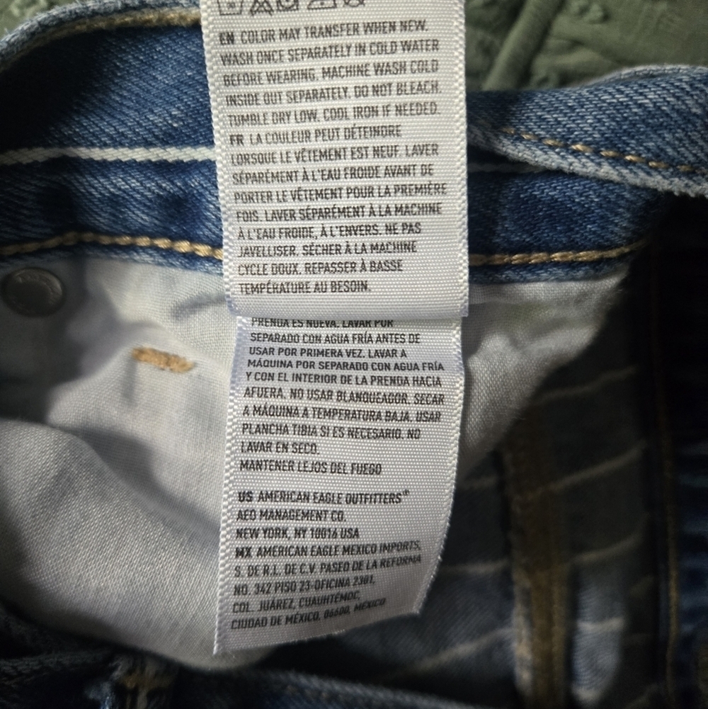 American Eagle Outfitters Blue Straight-Leg Jeans Classic Fit - Picture 5 of 5
